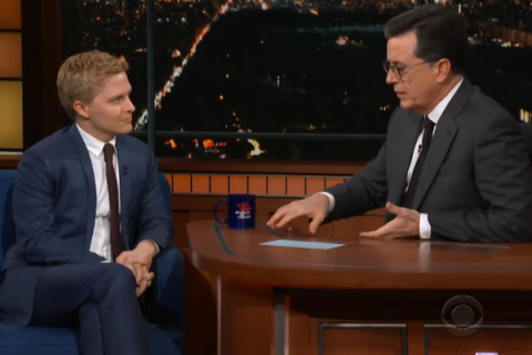 Ronan Farrow and Stephen Colbert on The Late Show